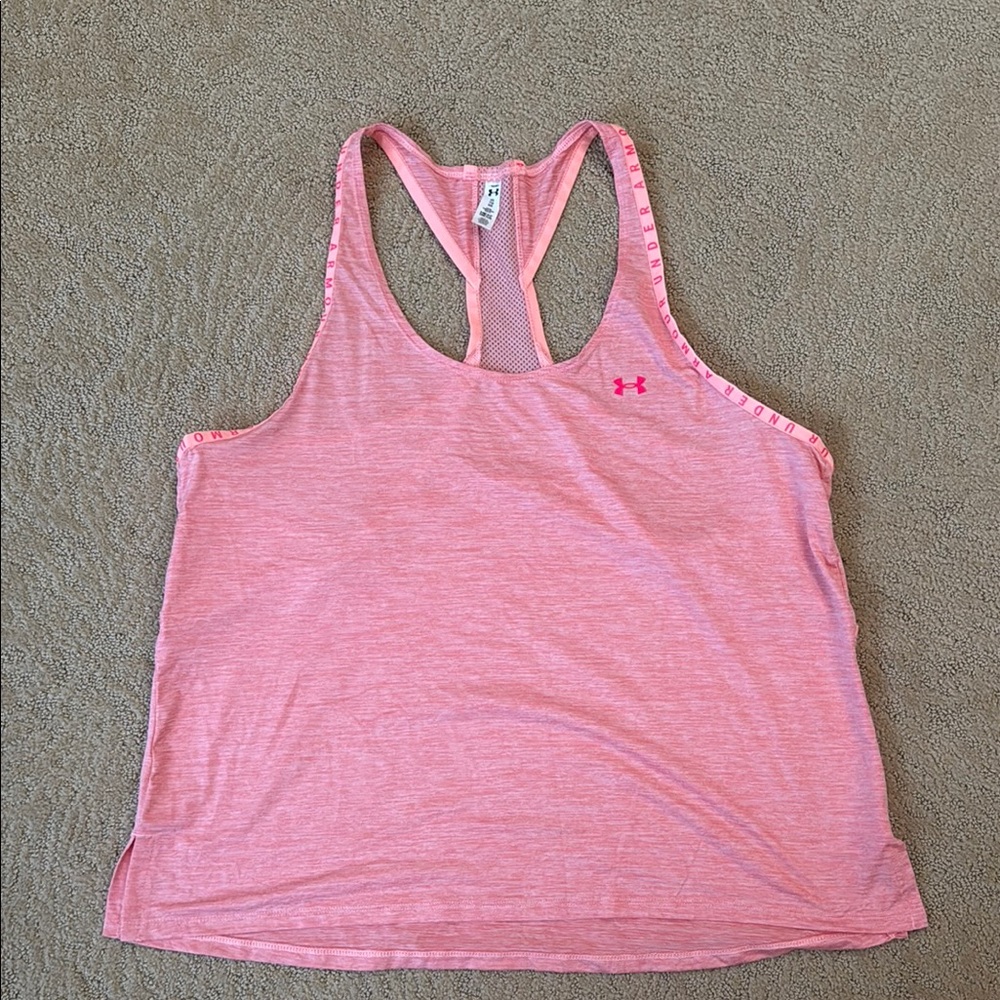 Under Armour Neon Peach Racerback Tank- XL
